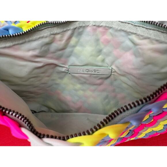 Naghedi St Barths Bright Multi-Colors Woven Medium Tote Bag Purse In Ibiza - Picture 13 of 14